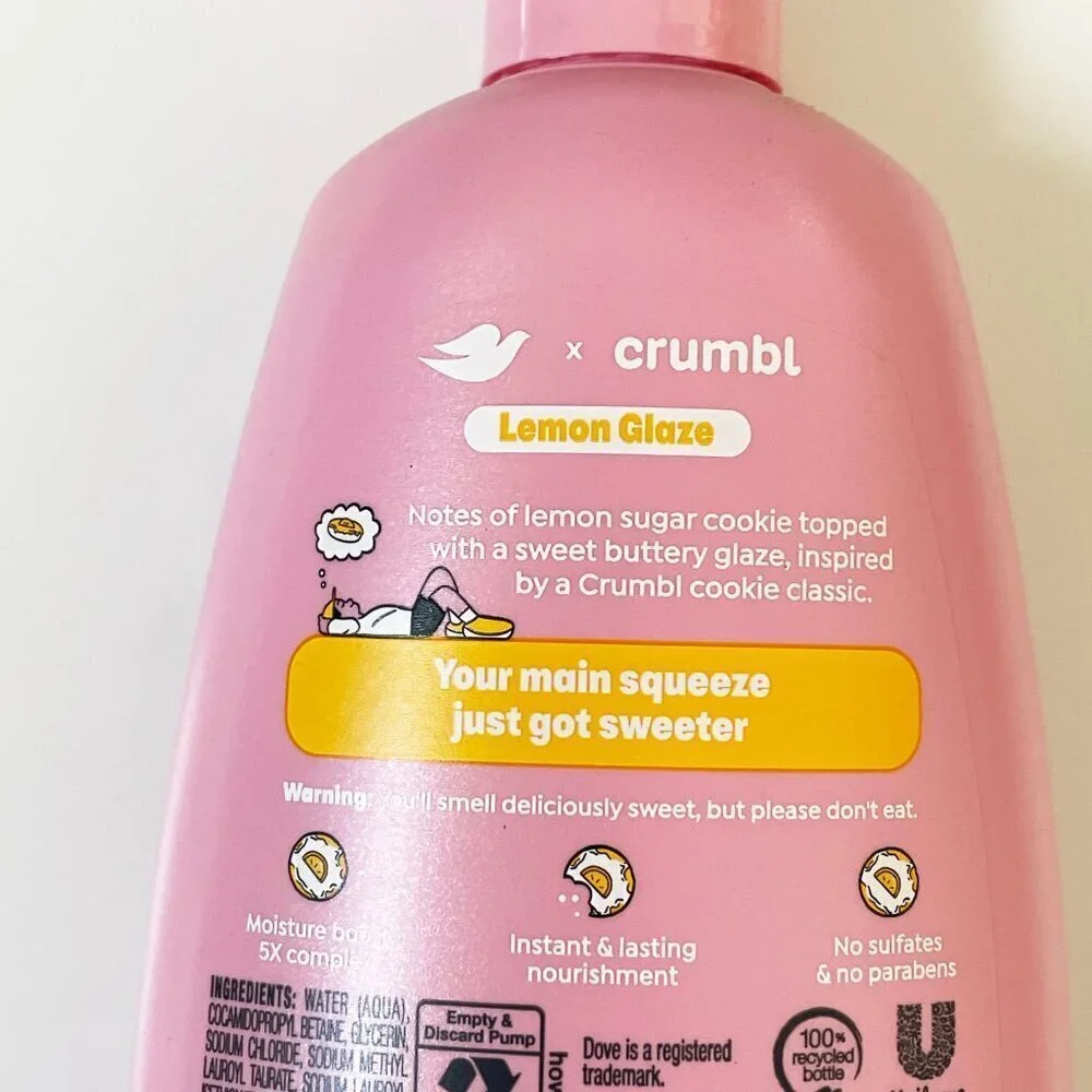 new!!! Dove Crumbl Moisturizing Liquid Hand Wash Lemon Glaze, 12 oz